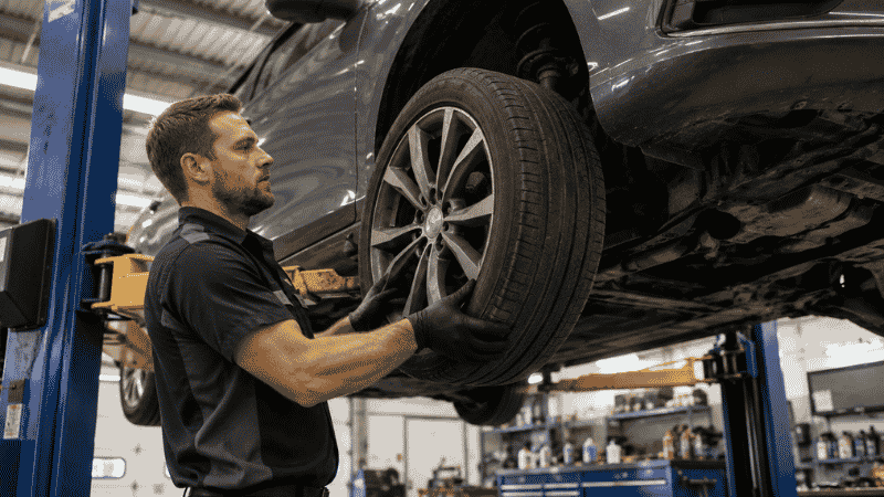 New engine oil being poured into a car engine alongside a new oil filter, representing the 5,000–7,500 mile oil change maintenance interval