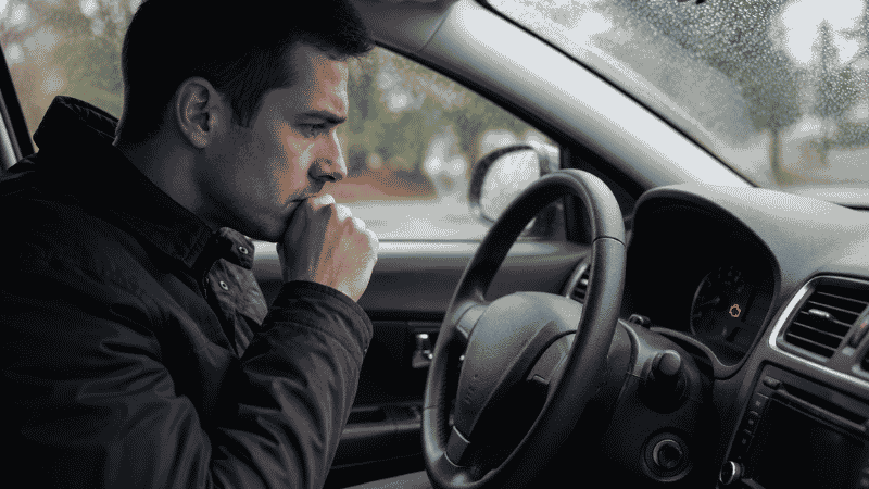 A handheld OBD2 diagnostic scanner plugged into a car's diagnostic port showing fault codes that explain the cause of a dashboard warning light